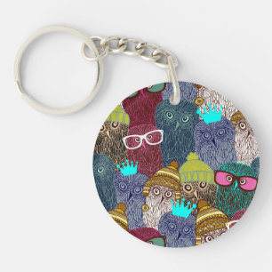 Owl in kroon sleutelhanger