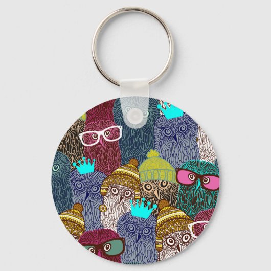 Owl in kroon sleutelhanger (Voorkant)