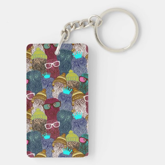 Owl in kroon sleutelhanger (achterkant)