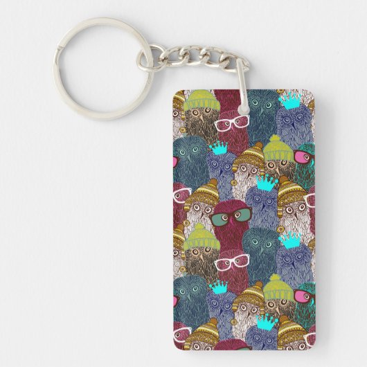 Owl in kroon sleutelhanger (Voorkant)