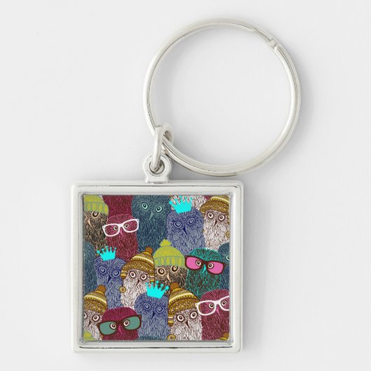 Owl in kroon sleutelhanger (Voorkant)