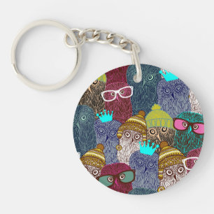 Owl in kroon sleutelhanger