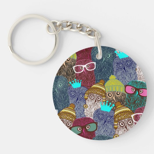 Owl in kroon sleutelhanger (Voorkant)