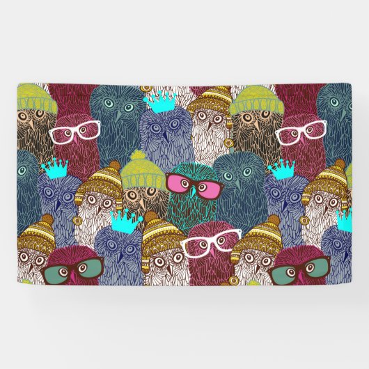 Owl in kroon spandoek (Horizontaal)