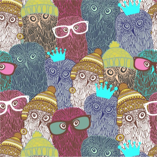 Owl in kroon sticker (Voorkant)