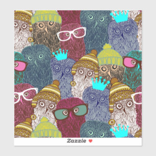 Owl in kroon sticker