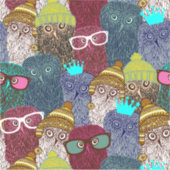 Owl in kroon sticker (Voorkant)