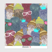 Owl in kroon sticker (Vel)