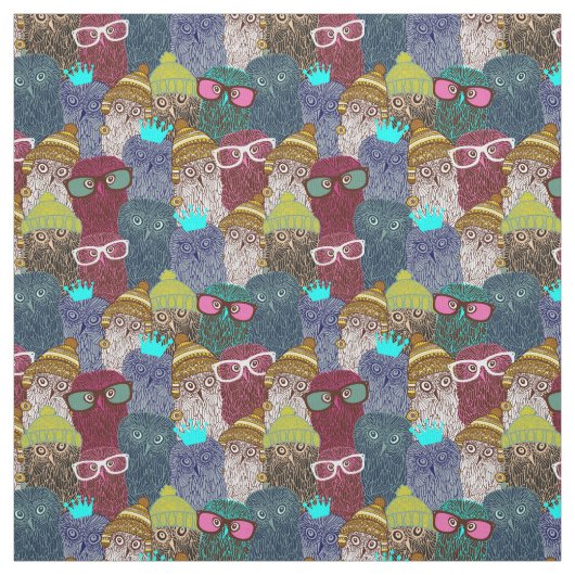 Owl in kroon stof (Swatch)