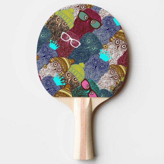 Owl in kroon tafeltennisbatje (Achterkant)