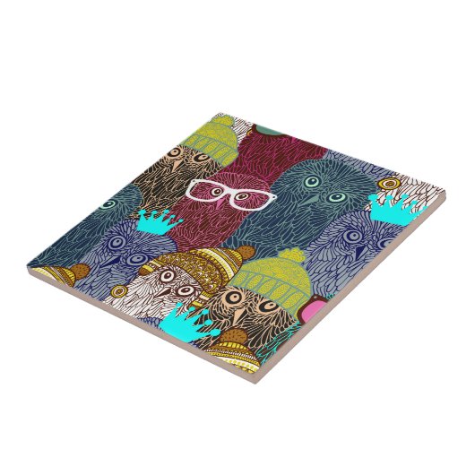 Owl in kroon tegeltje (Zijkant)