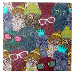 Owl in kroon tegeltje