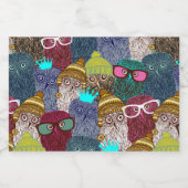 Owl in kroon voedselcontainer etiket (Enkel label)