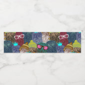 Owl in kroon waterfles etiket (Enkel label)