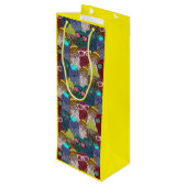 Owl in kroon wijn cadeautas (Achterkant Gekanteld)