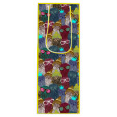 Owl in kroon wijn cadeautas (Voorkant)