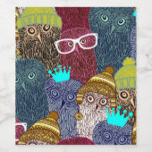 Owl in kroon wijn etiket (Enkel label)