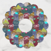 Owl in kroon wijnglaslabel (Voorkant)