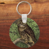Owl in Leaves Sleutelhanger (Voorkant)