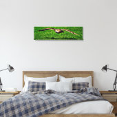 Owl in liftoff Closeup Panoramic Canvas Print (Insitu (Slaapkamer))