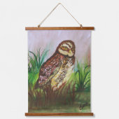Owl in nature watercolor art hangend wandkleed (Voorkant)