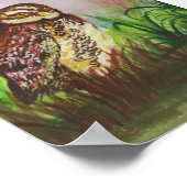 Owl in natuur waterverf wallpaper decor art poster (Hoek)