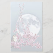 Owl in plum Tree Briefpapier (Voorkant)
