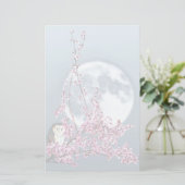 Owl in plum Tree Briefpapier (Staand voorkant)