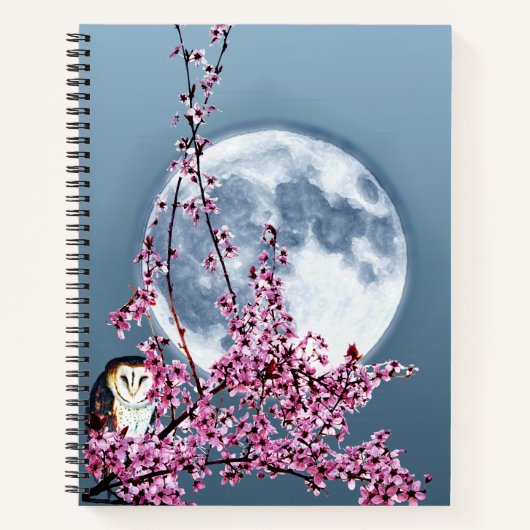 Owl in plum Tree Notitieboek (Voorkant)