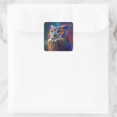 Owl in Rain Vivid Art Sticker (Tas)