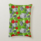 Owl in rode rozen accent kussen (Achterkant (Verticaal))