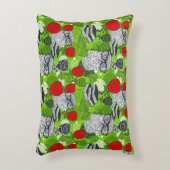 Owl in rode rozen accent kussen (Voorkant(Verticaal))