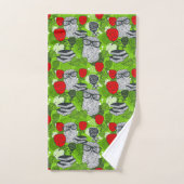 Owl in rode rozen bad handdoek (Handdoek)