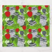 Owl in rode rozen bier etiket (Enkel label)