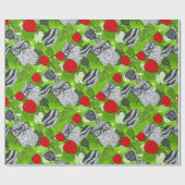 Owl in rode rozen cadeaupapier (Vlak)