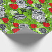 Owl in rode rozen cadeaupapier (Hoek)