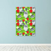 Owl in rode rozen canvas afdruk (Insitu (Houten vloer))