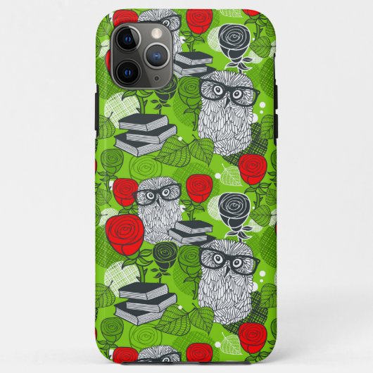 Owl in rode rozen Case-Mate iPhone case (Achterkant)