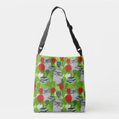 Owl in rode rozen crossbody tas (Achterkant)
