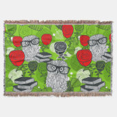 Owl in rode rozen deken (Voorkant)