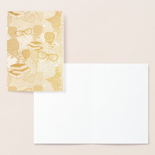 Owl in rode rozen folie kaarten (Display)