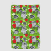 Owl in rode rozen golfhanddoek (Voorkant)