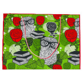 Owl in rode rozen groot cadeauzakje (Achterkant)