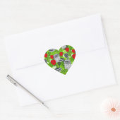 Owl in rode rozen hart sticker (Envelop)