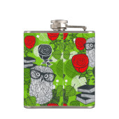 Owl in rode rozen heupfles (Achterkant)