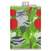 Owl in rode rozen heupfles (Achterkant)