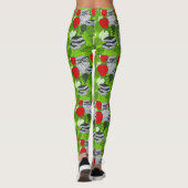 Owl in rode rozen leggings (Achterkant)