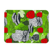 Owl in rode rozen magneet (Horizontaal)