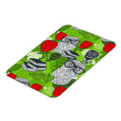 Owl in rode rozen magneet (Linkerzijde)