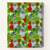 Owl in rode rozen notitieboek (Achterkant)